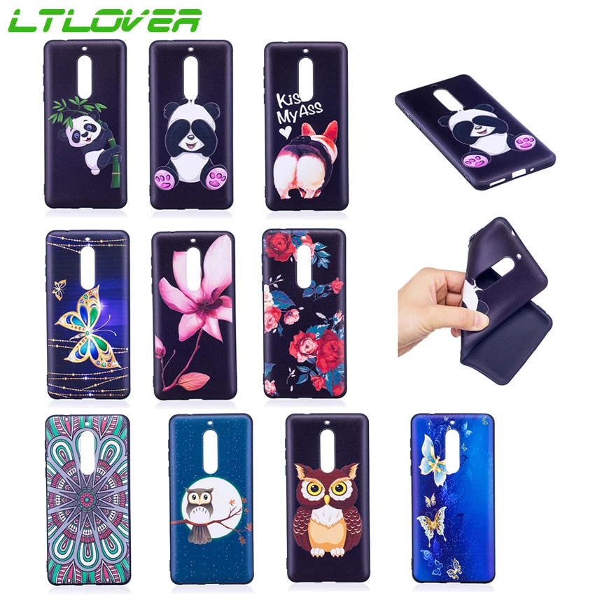 coque For Nokia 3 5 6 8 Case high quality beautiful cut animal Relief