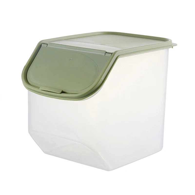 Пластиковая коробка для хранения продуктов с мерным стаканом кухня крупа мука рисовая корзина зерно бобов контейнер - Цвет: Зеленый