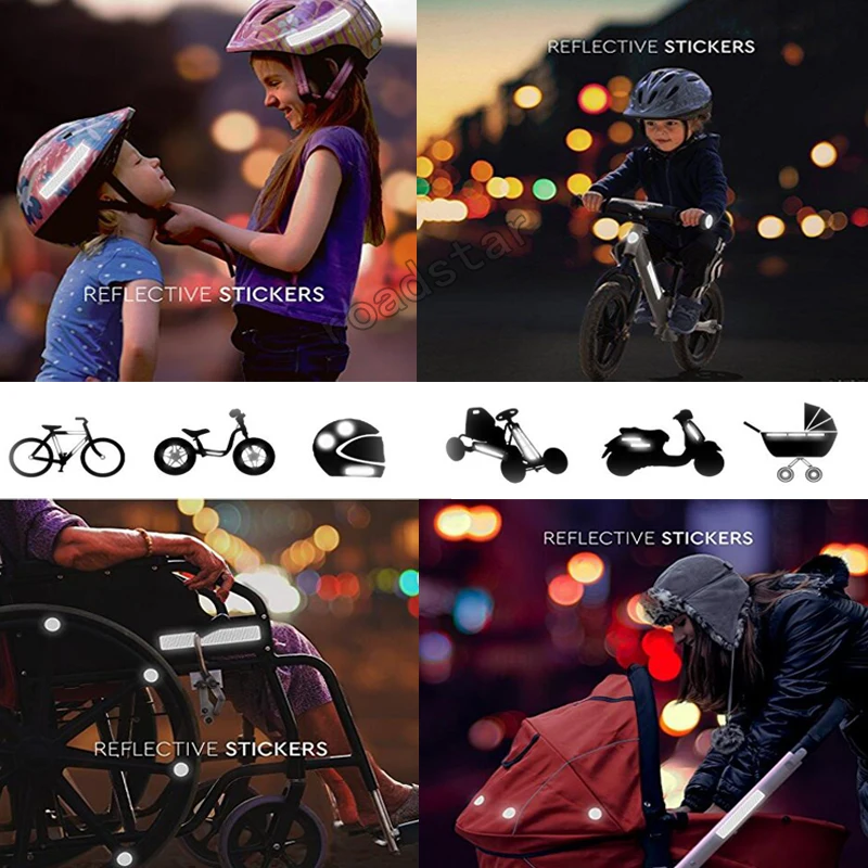 2016Hot sell luminous sticker 13 stickers for pushchairs, bicycle helmets and more