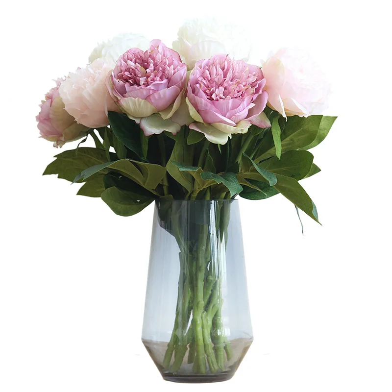 

HUAIU Fashion Single Artificial Flower Simulation Peony Flower Home Wedding Party Decoration DIY Flower Wall Photography Props
