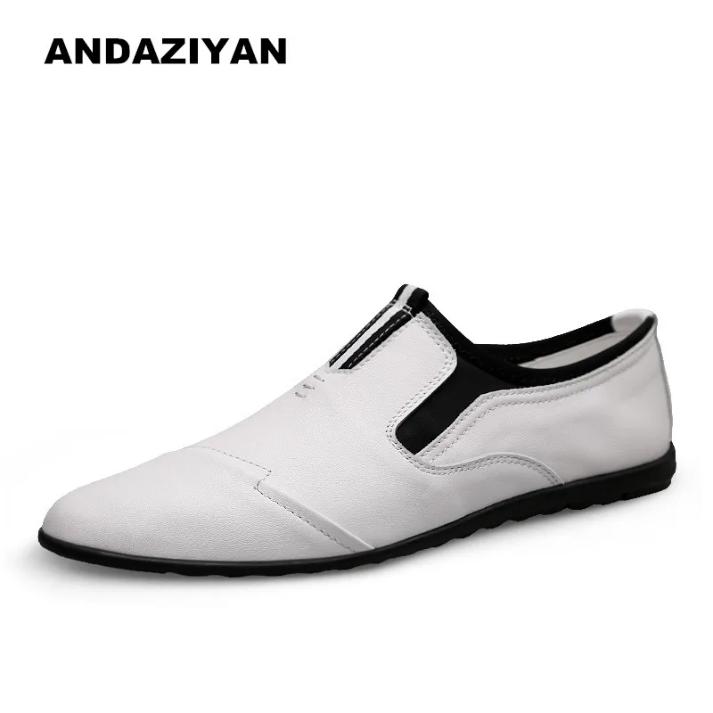 Da Britânicos Coreano Preto branco Primavera Tendência Dos Couro Respirável Jovens De Casuais Moda Homens Sapatos awatO1cqR