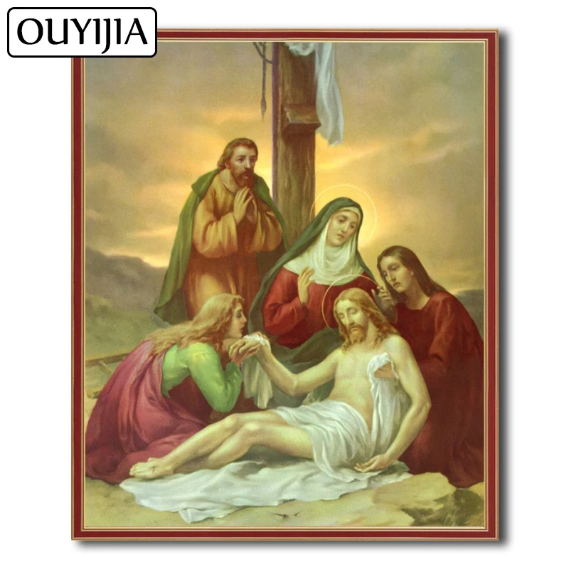 Картина маслом OUYIJIA 5D сделай сам религия иисус искусство бог христос алмазная