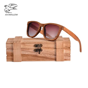 

AN SWALLOW BRAND DESIGN Men Sunglasses Bamboo Sunglasses Handmade Wooden Frame Polarized Mirror Lens Classic Gafas de sol UV400