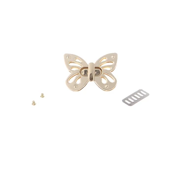 

Women Elegant Fashion Butterfly Metal DIY Clasp Turn Twist Lock for Handbag Shoulder Bag Purse Wallet