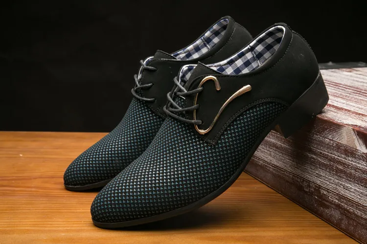 Для отдыха Новинка Для Мужчин's Представительская обувь PU Туфли-оксфорды острый носок без шнуровки на низком визитные свадебные туфли