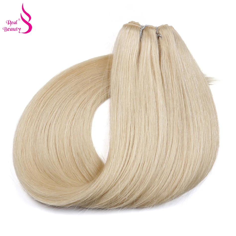 Real Beauty Platinum Blond Brazilian Hair Weave Bundles 18\