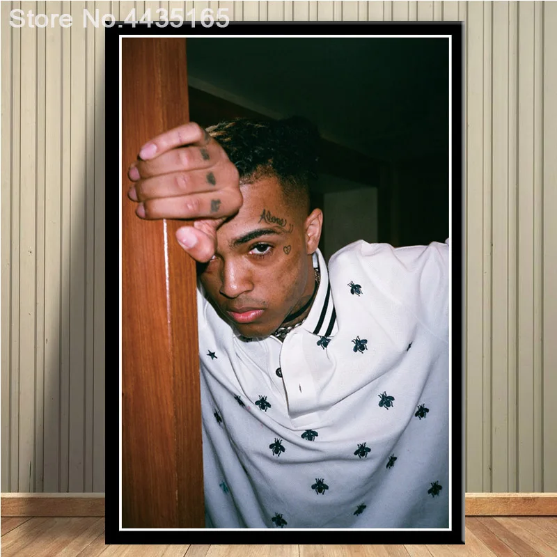 XXXTentacion рэпер музыкальный певец плакаты и принты настенные художественные картины для гостиной домашний декор декоративный плакат - Цвет: Оранжевый