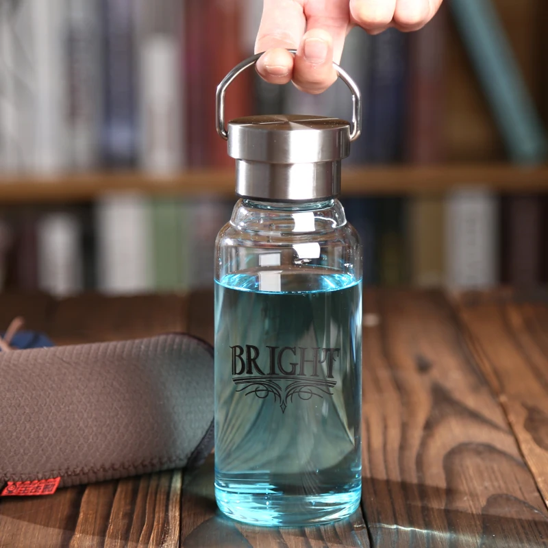 Buy Personality Portable Glass Water Bottle With