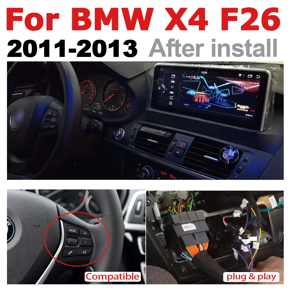 Excellent Car Radio 2 din GPS Android Navigation For BMW X4 F26 2011~2013 CIC AUX Stereo multimedia touch screen original style 1