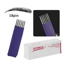 50pcs 18 Pin Tattoo Needles for Microblading 3D Embroidery Pen Permanent Makeup Eyebrow Tattoo Pen Machine