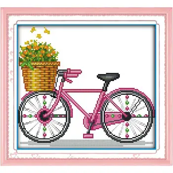 

Bike Patterns Counted Cross Stitch 11CT 14CT Cross Stitch Set Wholesale Cartoon Cross-stitch Kit Embroidery Needlework