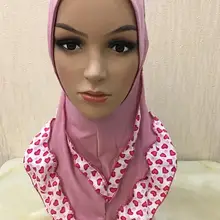 H1116 красивый хиджаб детский с шифоновым слоем, маленькая девочка мусульманский шарф, быстрая, разные цвета