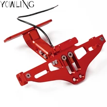 CNC Aluminum Motorcycle Rear License Plate Mount Holder with LED Light For Ducati Hypermotard 1100 796 821 939 EVO S SP STRADA цена CNC Aluminum Motorcycle Rear License Plate Mount Holder with LED Light For Ducati Hypermotard 1100 796 821 939 EVO S SP STRADA цены онлайн