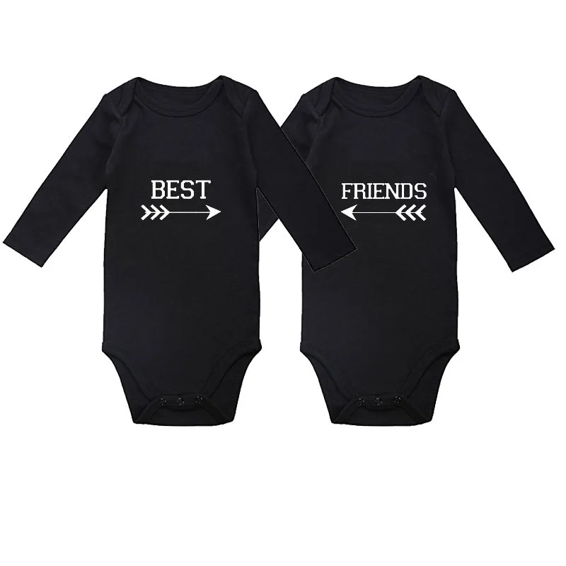 

Cutbutomind Set of 2 Twin Best Friend Outfit Boy Jumpsuit for Twin Boys Girls NB-12Months Baby Twins Gift Set Spring Autumn