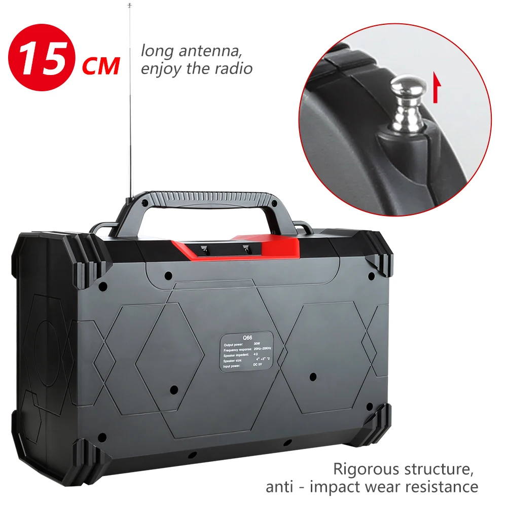  TOPROAD Big Power 30W Bluetooth Speaker Bass Portable Wireless Speakers Soundbox Support Remote Con