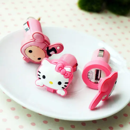 Universal Micro Auto Cartoon USB Car Charger Adapter For iPhone 5 6