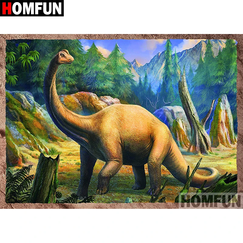 

HOMFUN 5D DIY Diamond Painting Full Square/Round Drill "Animal dinosaur" Embroidery Cross Stitch gift Home Decor Gift A08431