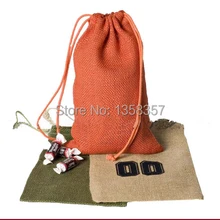 100 шт./лот джута/Лен Шнурок Подарочные пакеты для туалетных принадлежностей/сухой упаковка грузов, размеры на заказ, различные цвета