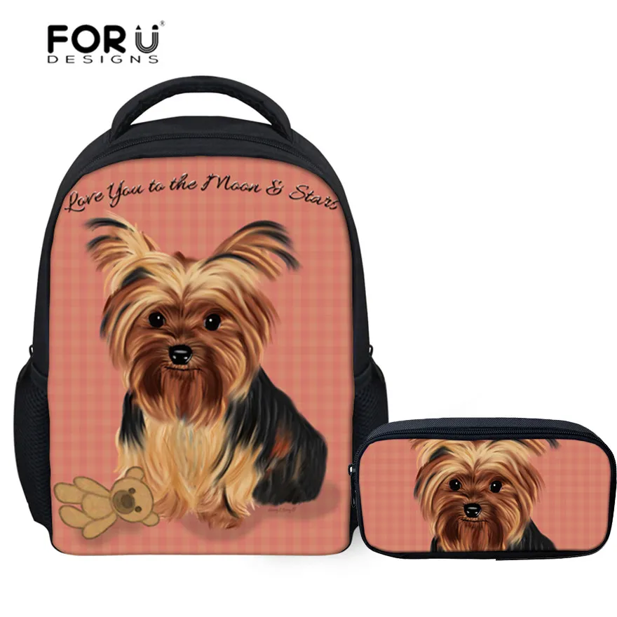 

FORUDESIGNS School Bag Children's Backpack Yorkie Printing Kids Schoolbag for Baby Girls Satchel Students Book Bags Mochila 2018