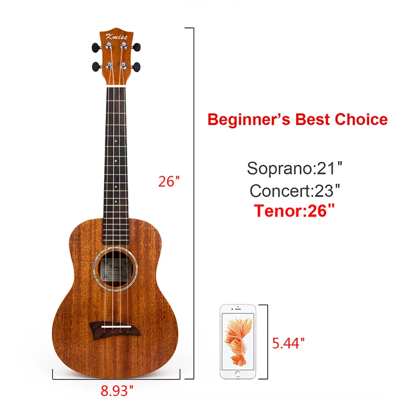 Kmise тенор Гавайские гитары укулеле из красного дерева Ukelele Uke 26 дюймов 4 струны Гавайские гитары палисандр Мост с Gig Bag