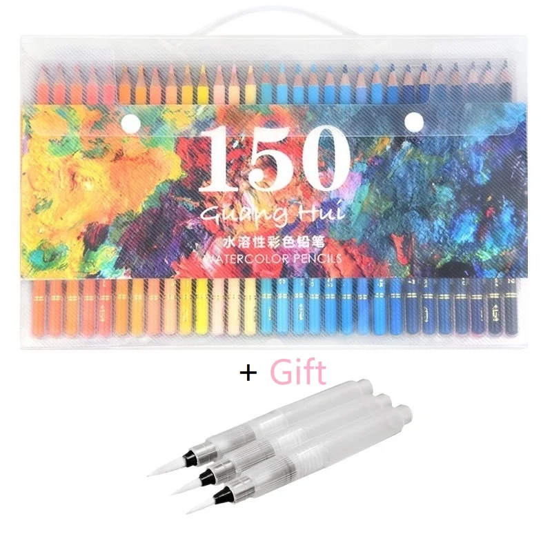 

150 Colors Watercolor Pencils Set Wood Water Soluble Coloured Pencils For Painting Sketch Drawing School Art Supplies