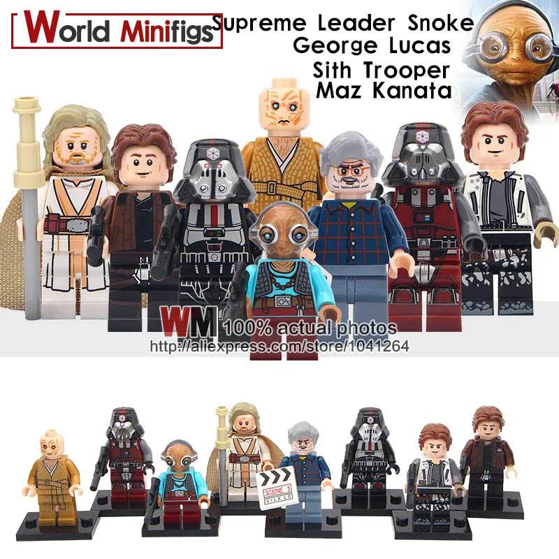 Белый 10 лотов первого заказа idorian Jedi Master Pong Krell клон строительные блоки - Цвет: Белый