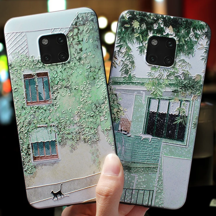 

Unibay For Huawei P30 Pro Case unique High Quality Street Cat Cover For Huawei p30 Case 3d embossed p30 pro Protective Cover