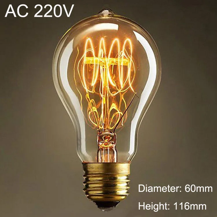 Винтаж Эдисон лампы AC 220V E27 накаливания Ретро светильник лампы для Гостиная Спальня столовая домашний декор - Цвет: A19
