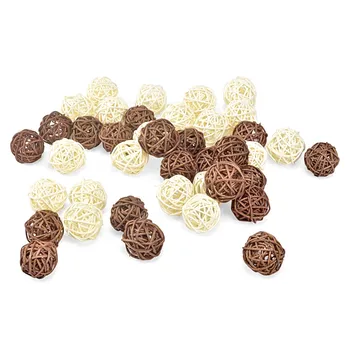 

50pcs 3cm Christmas Tree Decorative Rattan Ball Birthday & Home Wedding Party Deration Ornament Craft Ball Hanging Decora