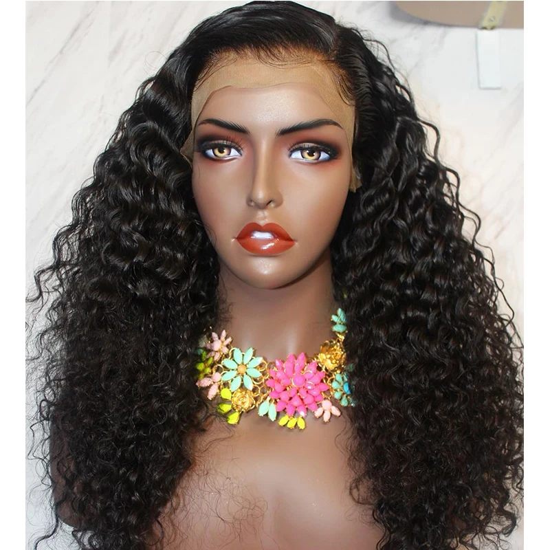 13x6 Curly Lace Front Human Hair Wigs Pre Plucked Brazilian 250 Density 13x4 Lace Frontal Wigs For Black Women Remy CARA Hair