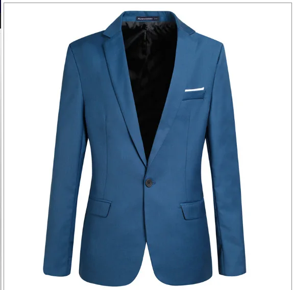 S-4XL Men's Formal Slim Fit Formal One Button Suit Long Sleeve Notched Blazer Cotton Blend Coat Jacket Top