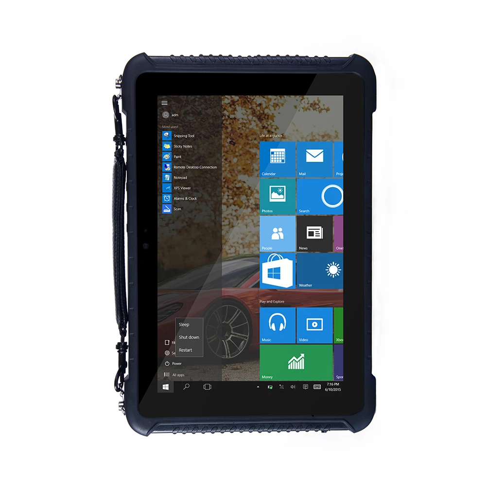  10.1'' Industrial Computer Tablet PC Mobile Computer Rugged Waterproof Shockproof Windows 10 Home 2