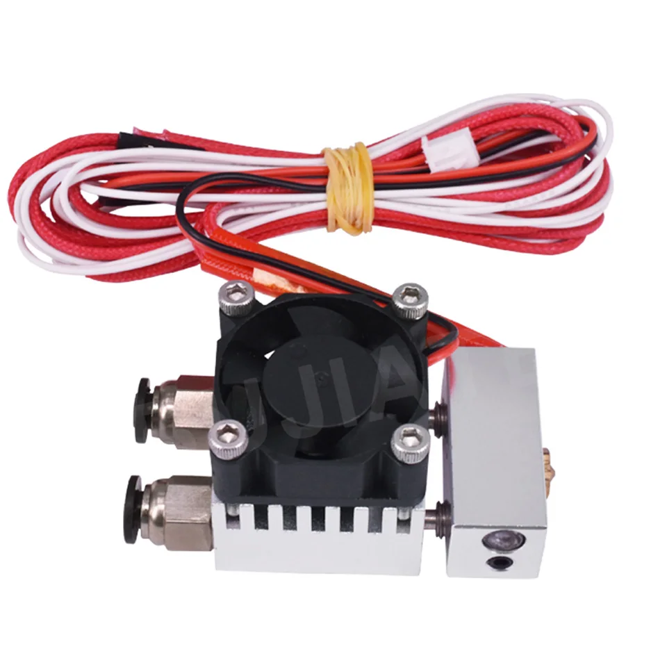 

3D Printers Parts 2 in 1 out J-Head Single Head Double Color Remote Extruder Hot End Mix Extrusion All Metal Heat Sink Fan Part
