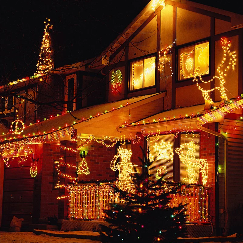 AC220V Outdoor Led String Lights 10 20 30 50 100M Waterproof Led Holiday Lamp Beads Wedding Christmas New Year Garden Decoration AC220V Outdoor Led String Lights 10 20 30 50 100M Waterproof Led Holiday Lamp Beads Wedding Christmas New Year Garden Decoration
