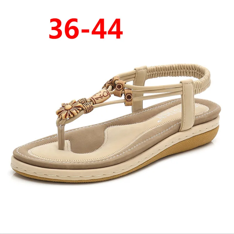 

2019 summer new fashion sandals female bohemian slope with women's sandals casual round head large size women's shoes