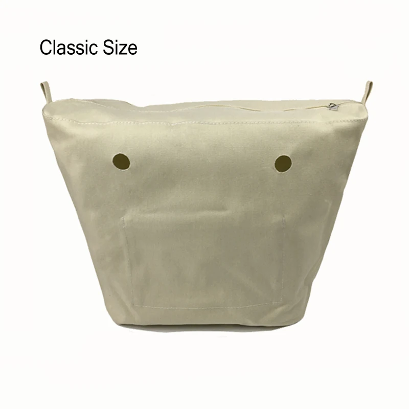 Classic Mini Size waterproof Solid Canvas Insert Inner Lining Insert Zipper Pocket for Obag O Bag handbag Silicone bag