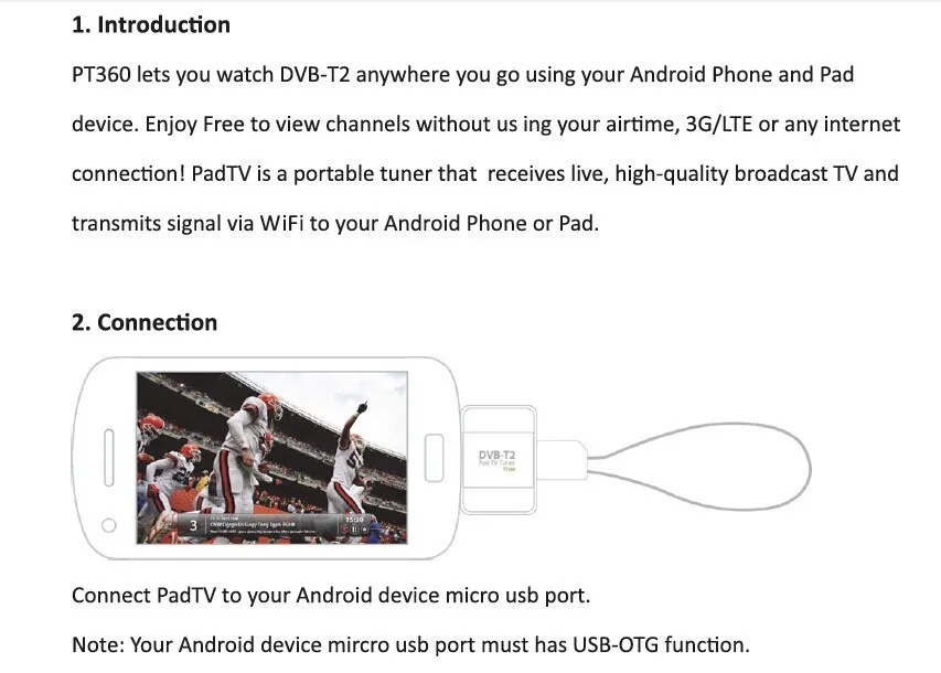 DVB-T2 микро USB ТВ-тюнер Geniatech MyGica PT360 DVB T2 Pad TV HD stick эфирный приемник dvb-t для android телефона планшета