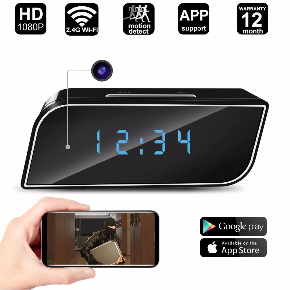 

Table Clock With Night Vision Small Micro Secret Video Mini Camera Cam Wifi Motion Sensor HD 1080p Camcorder IP Wi-Fi Minicamera