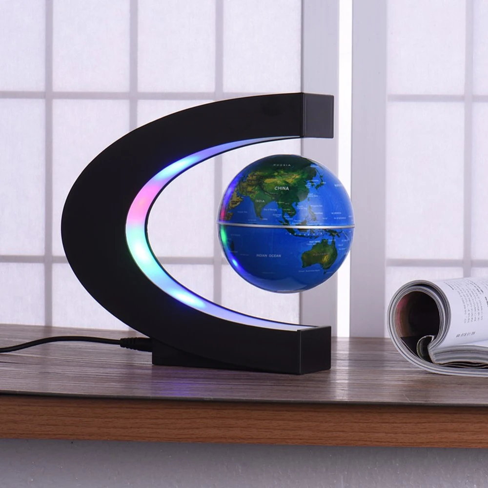 Billig EU Stecker C Form LED Welt Karte Schwebende Globus Tellurion Magnetische Levitation Licht Welt Karte Hause Dekoration Kinder Geburtstag Geschenk