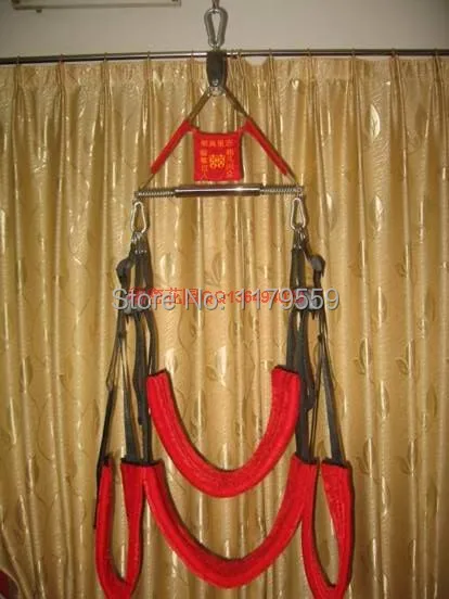 Ceiling Mounted Nylon Webbing Suspension Sex Swing With Leopard