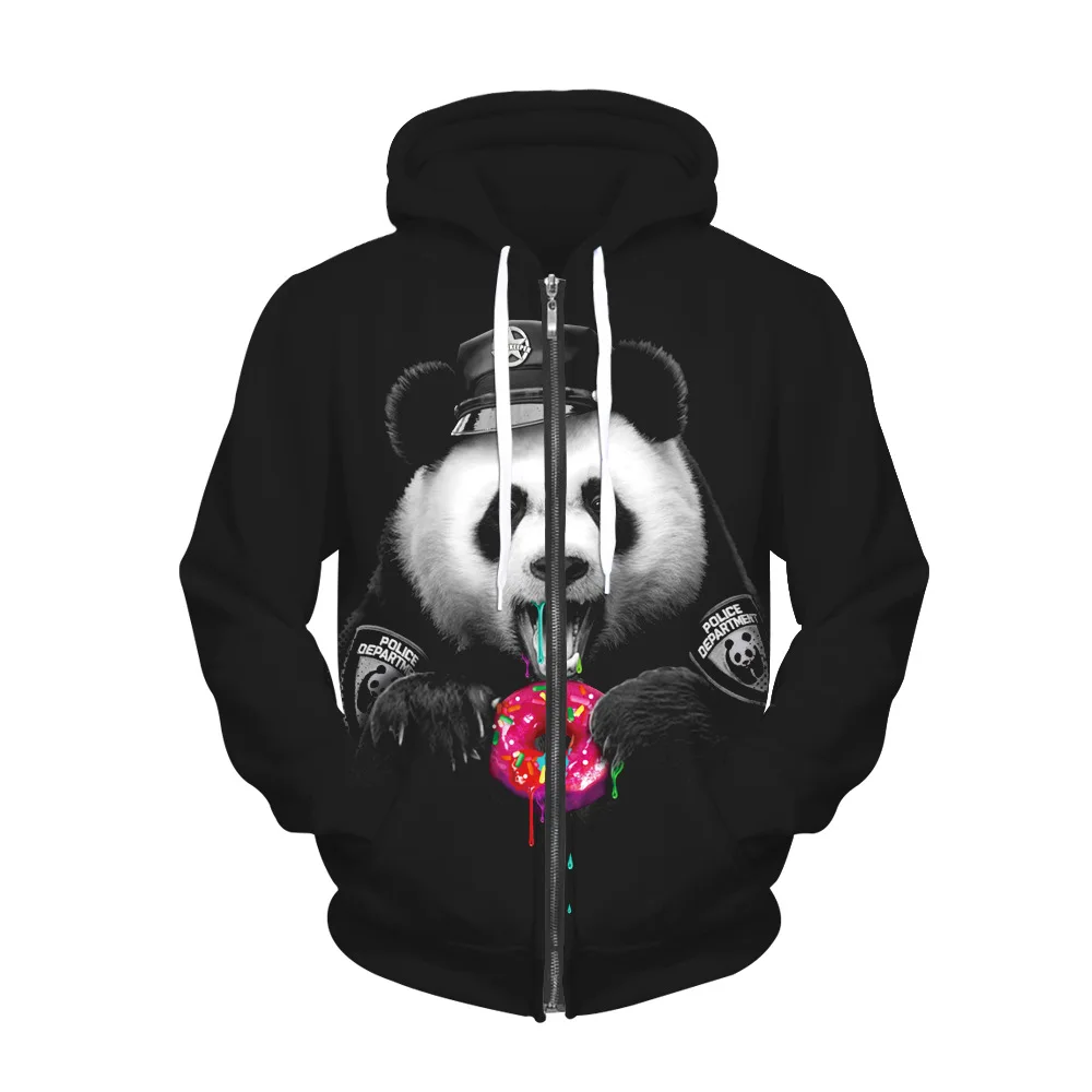 Men/Women Hot Style Panda Donut 3D Digital Print Personality Zipper Coat And Hooded Hoodie S-3XL
