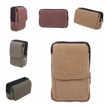 

Portable pockets buckle washed cloth simple soft bag three-layer Military Tactical zipper purse Sports bag running bag