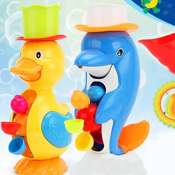 

New Style Baby Shower Bath Toys Cute Duck Dolphin Animal Toys Shower Faucet Bathing Water Spraying Tool Dabbling Toy SW05