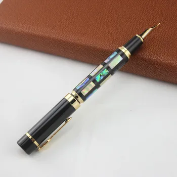 

jinhao Iraurita Fountain pen shell ink pen Nib Full Metal Golden Clip Pen caneta tinteiro Vulpen