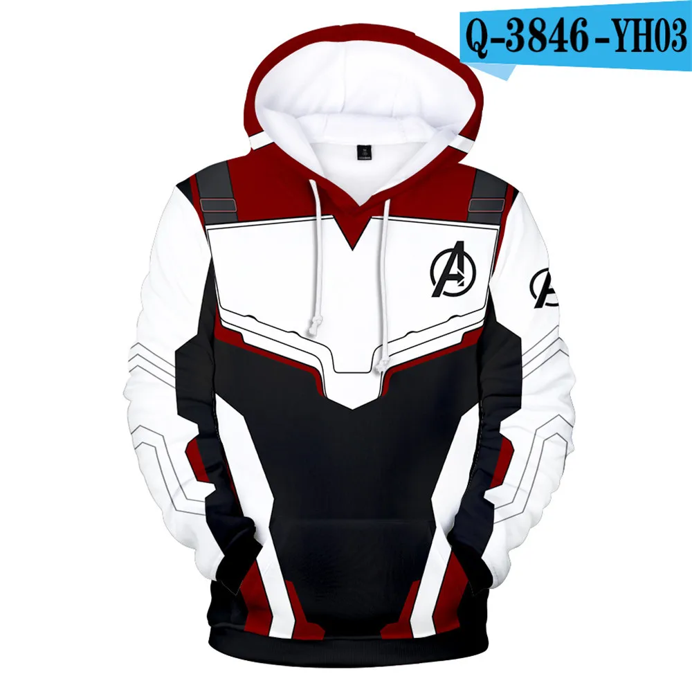 Hoodie Cosplay Avengers Endgame Quantum Realm Sweatshirt Jacket Advanced Tech Costumes Avengers End Game Hood Superhero Hoodies