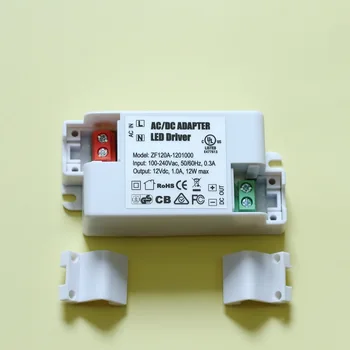 

100pcs/lot, Free Shipping, Constant voltage,DC12V 1A 12W, led driver for indoor led strips for 3528/5050 LED strips