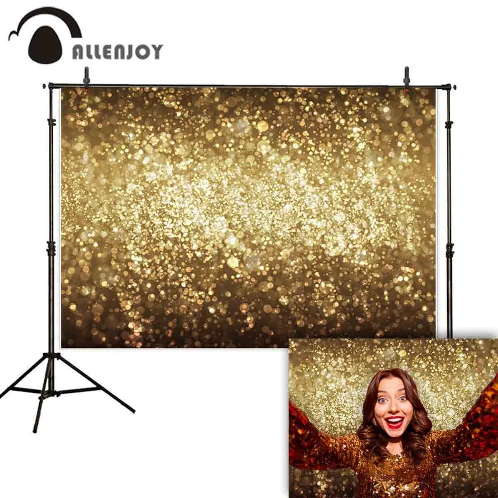 Allenjoy вечевечерние Блестящий Фон для фотосъемки день рождения боке Золотой