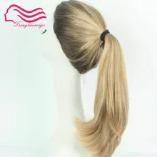 Чудо парик, Европейский Реми блонд спортивный бандаж, пони парик, необработанные волосы(Кошерный парик) Tsingtaowigs