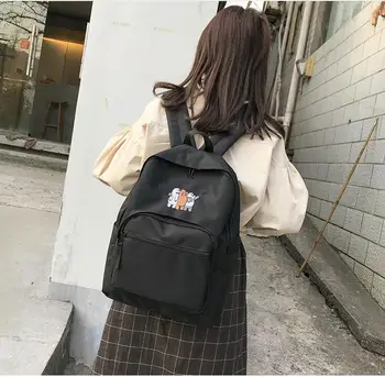

Free shipping C Brown tui H1-H3 2018 simple backpack backpack female hoop canvas schoolbag