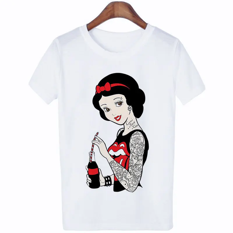 Забавные футболки принцессы с татуировкой женская одежда Harajuku тонкая футболка для отдыха модная Эстетическая панк Ван Гог футболка с дизайном на готическую тему - Цвет: 1954